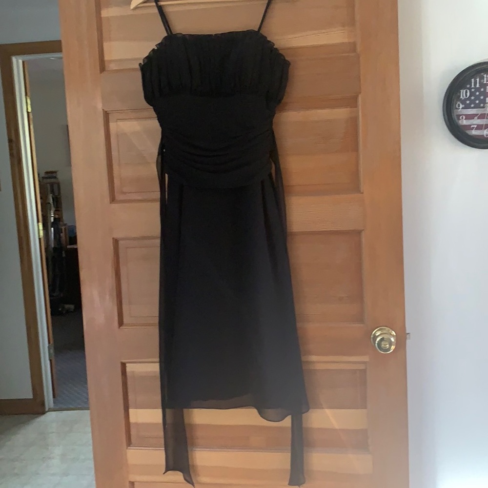 Black Chiffon Bridesmaid Dress